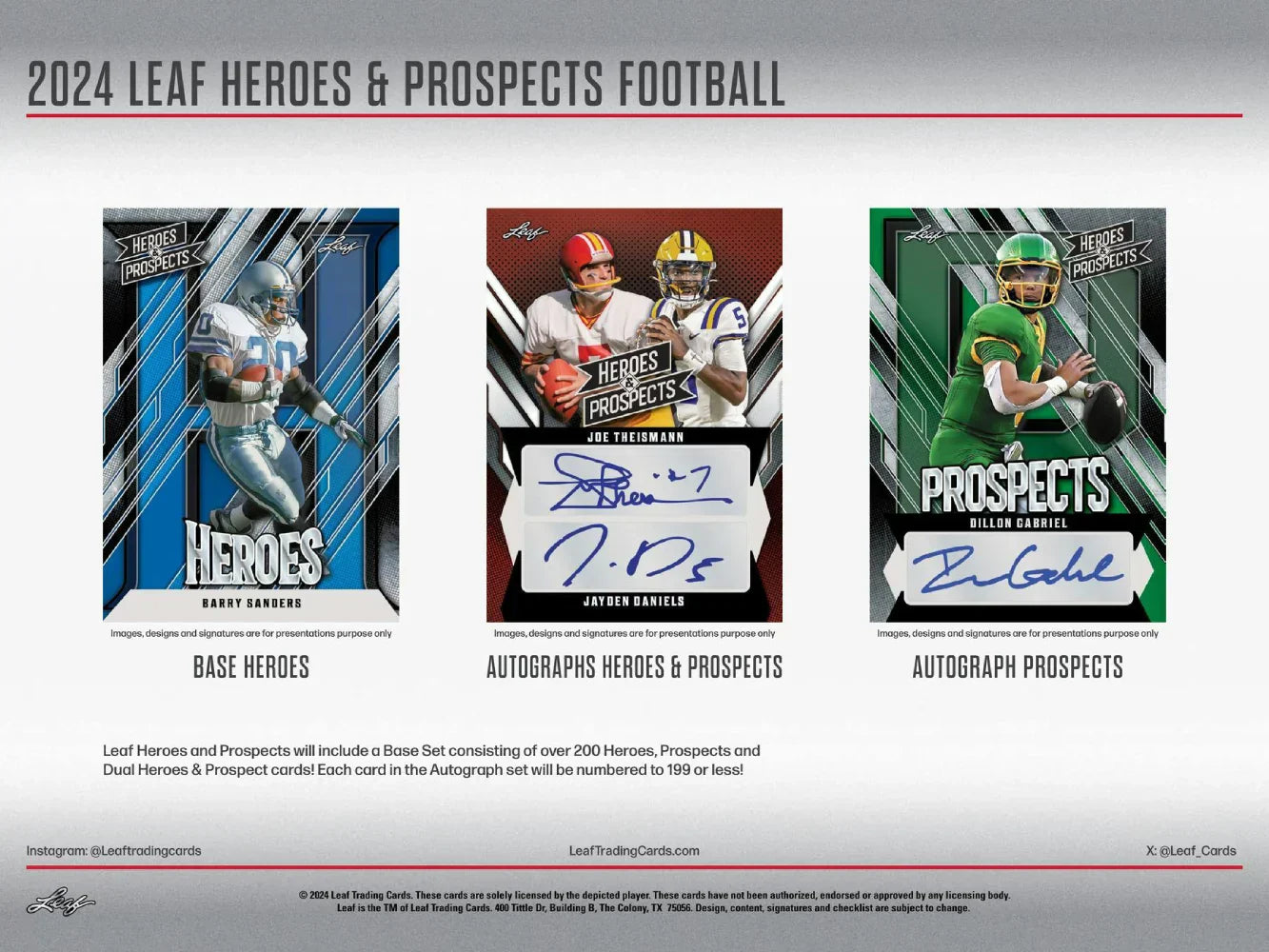 2024 Leaf Heroes & Prospects Football Hobby Box